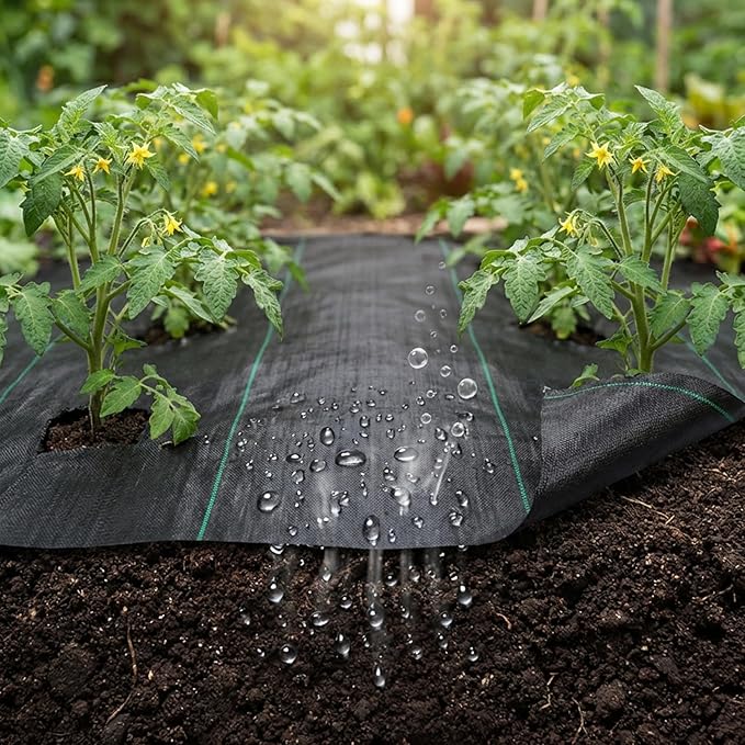 Geotextile Fabric Heavy Duty Weed Barrier Fabric Woven 1x20m Ground Cover for Garden Driveway &amp Yard Black..