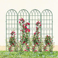 DoCred 4 Pack Garden Trellis for Climbing Plants 59 Inch Metal Plant Trellis for Plant Support Large Decorative Outdoor Trellis for Climbing Vegetable Flower Rose Vine Cucumber Green