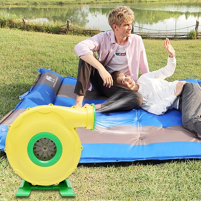 450W Air Pump Blower Commercial Inflatable Blower Inflatable Bouncer Blowers for Inflatable Bounce House Jumper CastleYellow and Green