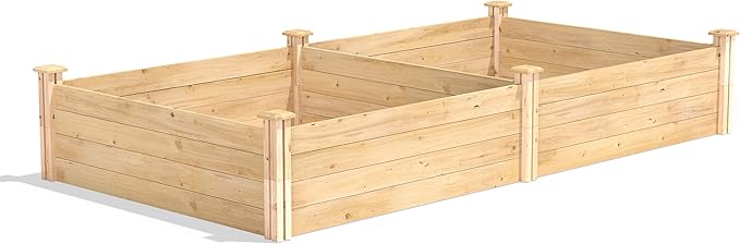 Greenes Fence Classic Cedar Raised Garden Bed 4' x 8' x 14 (1/2 Thick) - Made in USA with North American Cedar