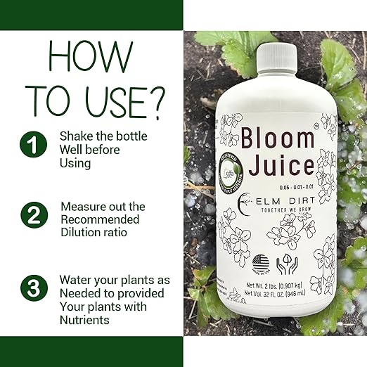 Elm Dirt 100% Organic Worm Castings &amp Bloom Juice for All Flowering Plants - Bloom Booster Fertilizer Earthworm Casting | Organic Plant Food for Houseplants Vegetables Flowers &amp Gardens Fert