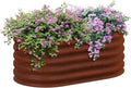 3.5' x 2' x 1.4' Galvanized Raised Garden Bed Kit Outdoor Metal Elevated Planter Box with Safety Edging Easy DIY Stock Tank for Growing Flowers Herbs Vegetables Brown