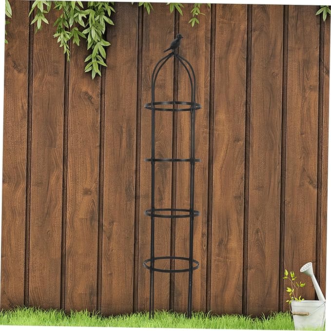 POPETPOP Garden Obelisk Trellis Metal Climbing Plant Support for Roses and Cucumbers Easy to Install Charming Bird Design for Indoor and Outdoor Use