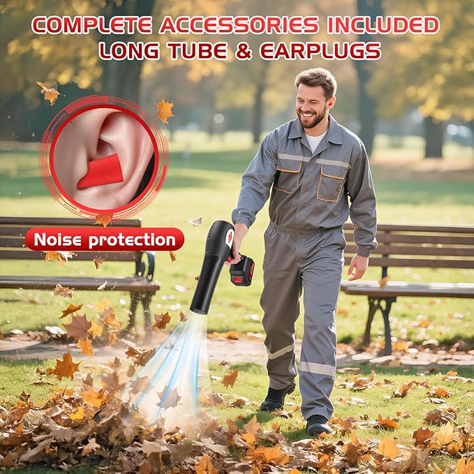 Leaf Blower Cordless with Battery and Charger 1000000 RPMOne-Touch Lock Mode Lightweight Handheld DesignBlower for Patio Cleaningcar Blowing Water Blowing Leaves and Dust
