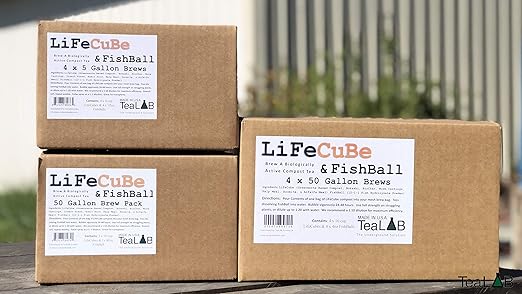 Compost Tea Recipe...The Secret to Gardening Success: LiFeCuBe &amp FishBall Combo :5 Gallon Compost Tea Brew (4 Brew Pack)