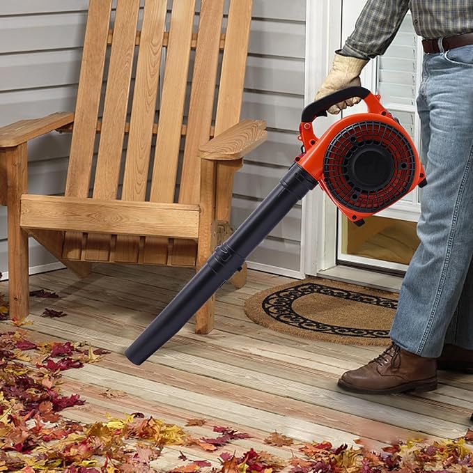25.4cc 2-Stroke Gasoline Leaf Blower 4.59ft³/h Decks Portable Gas Leaf Blower with High Performance Cordless Handheld Blower for Lawn Care Yard Cleanup and Outdoor Maintenance