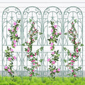 SUNYRISY 4Pack Metal Garden Trellis for Climbing Plants Outdoor Metal Plant Trellis for Flowers Tomato Cucumber Rose Vegetable Support Garden Decoration Green