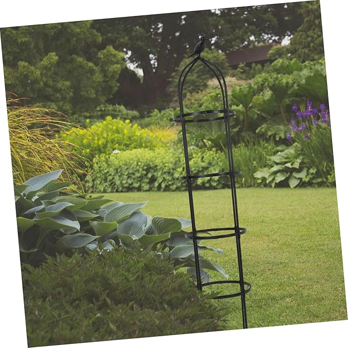 Mikikit Garden Accessories Outdoor Metal Garden Trellis Bird Design Decorative Trellis for Flower Bed and Patio