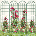 DoCred 4 Pack Garden Trellis for Climbing Plants 71 Inch Metal Plant Trellis for Plant Support Large Decorative Outdoor Trellis for Climbing Vegetable Flower Rose Vine Cucumber Green