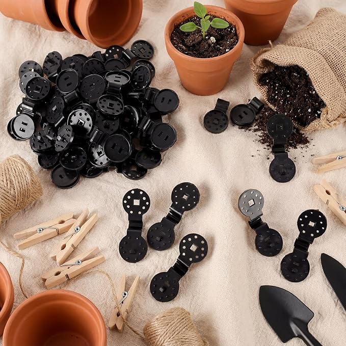 Barydat 600 Pcs Black Shade Cloth Plastic Clips Round Sunshade Net Fixing Clip Fabric Clips for Garden Anti Bird Netting Greenhouse Outdoor Agricultural Netting Fabric Accessories