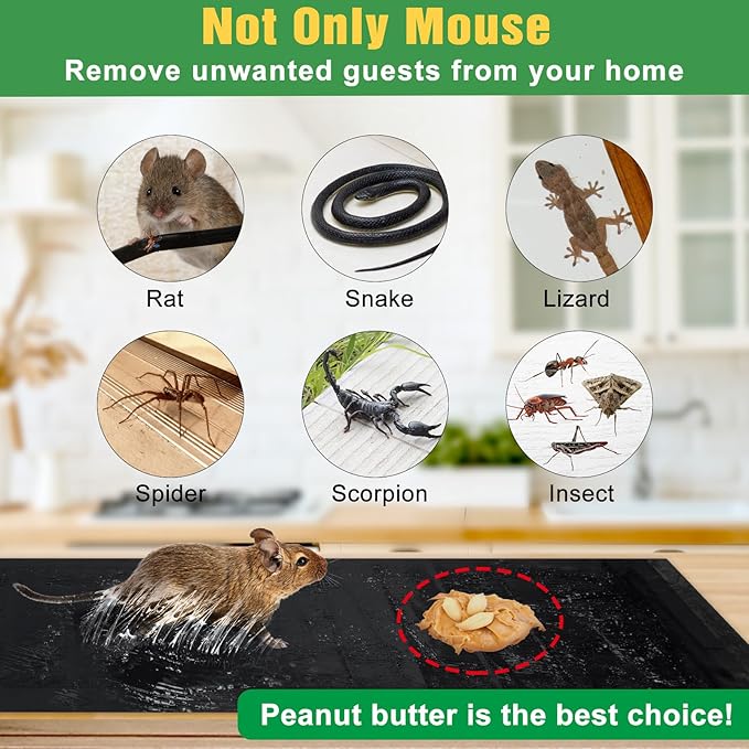 10 Pack Sticky Mouse Trap Super Large 47.2 * 11'' Glue Traps for Mice Peanut Taste Pheromone Rats Traps Indoor for Home Rodent Snakes Spiders Roaches