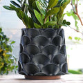 GUGUGO 8 Inch Pearl Black Scale Planter Cute Unique Plant Pot with Drainage Eclectic Colorful Small Flower Planters Pots for Indoor Plants Rainbow Funny Succulent Gardening Pot Gifts