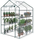 NEWBULIG Walk-in Greenhouse 56.3x56.3x76.7 Outdoor Portable Greenhouse Kit with Thick PVC Cover &amp Roll-Up Zipper Door Sturdy Steel Frame for Backyard Patio Garden Clear