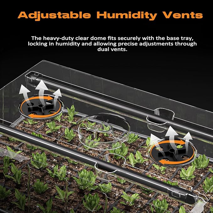 120-Cell Self-Watering Seed Starter Tray with Grow Light Seed Starter Kit with 4.07” Humidity Dome Indoor Seedling Starter Tray Seed Starting Trays for Plant Germination Seeds Growing
