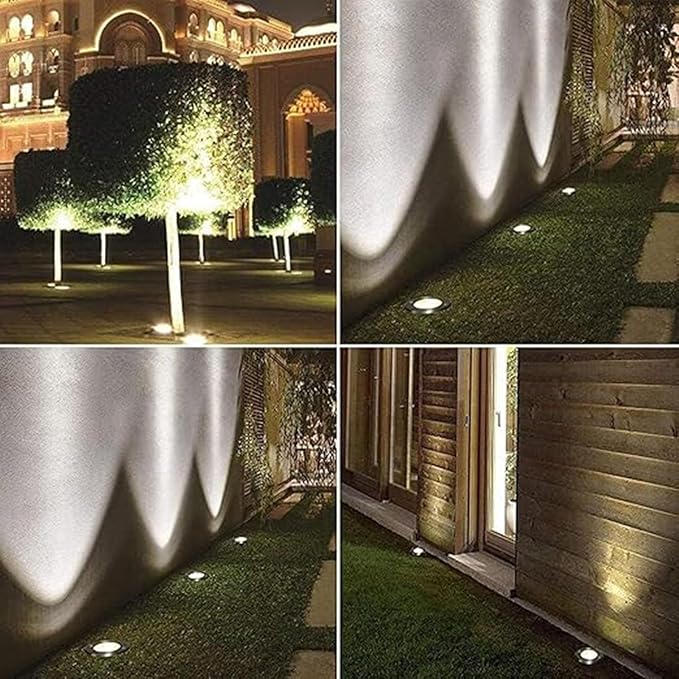 4PCS LED Outdoor Spotlight Ground Landscape Lights IP67 Waterproof Waterproof Recessed Floor Spotlights 5W Buried Yard Floodlight for Garden Yard Construction(Green Light5W(DC12v))