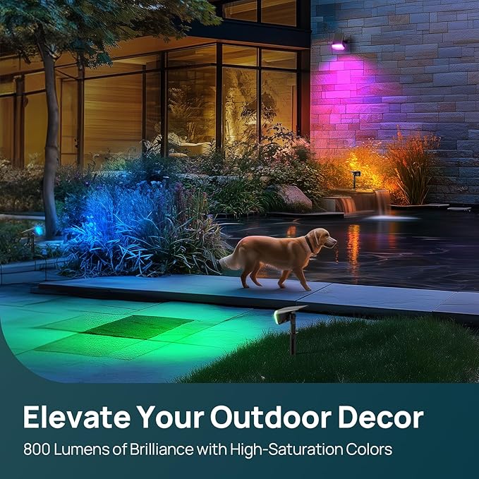 Linkind RGB Lights with Smart Solar Spot Lights Outdoor SL5C