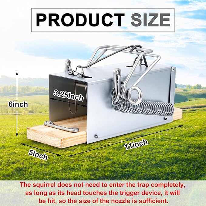 Qualirey 1 Pcs Tube Trap Squirrel Trap Outdoor Safe and Effective Pest Control Ground Squirrel Killer for Commercial and Residential for Backyards Patios Gardens