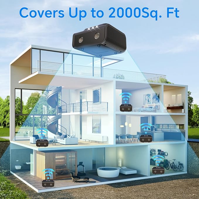 2026 Mice Rat Repellent Plug-in for House Rodent Squirrel Repellent Ultrasonic Mouse Deterrent Device Bat Removal Attic Garage Basement Warehouse Home (Black)