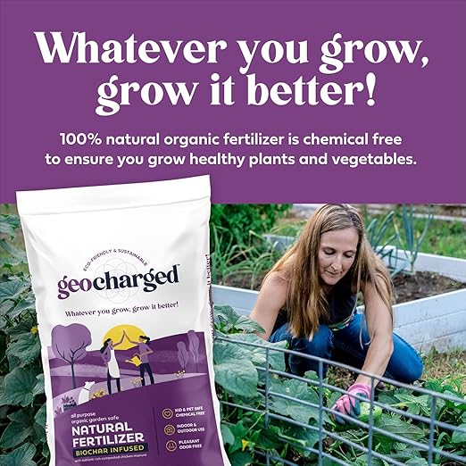 Organic Fertilizer Biochar Activated with Chicken Manure Indoor Outdoor Plant Food Kid and Pet Safe No Odor for Soil Flowers Potted Plants Raised Beds Vegetable Garden Compost 10 lb
