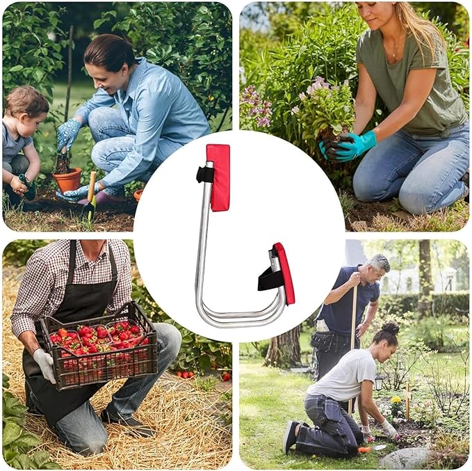 Knee Seat for Gardening Strap on Kneeling Device for Garden Protecting Knees Seat for Farm Work 2024 New Gardening Knee Seat Labor-Saving Tools for Pruning Weeding(Red)