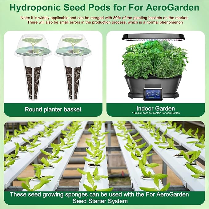 Net Pots for Hydroponics 100PCS Reusable Hydroponic Seed Pod Baskets