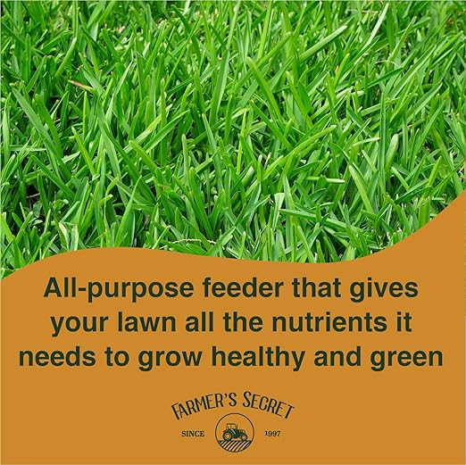 Farmer’s Secret Lawn Booster Fertilizer - Super Concentrated - All Around Fertilizer for all Types of Lawns and Turfs (32oz)