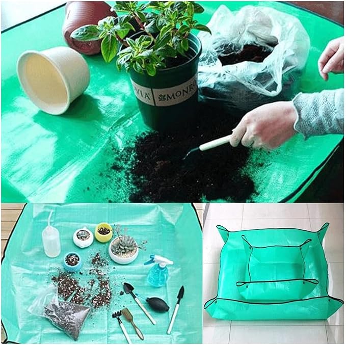 Plant Transplanting Repotting Mat for Pruned Plants Seedlings Potted Plants Transplanting Watering Gardening Plant Potting Tool Mat Plant Care Change Soil Garden Work Cloth Foldable