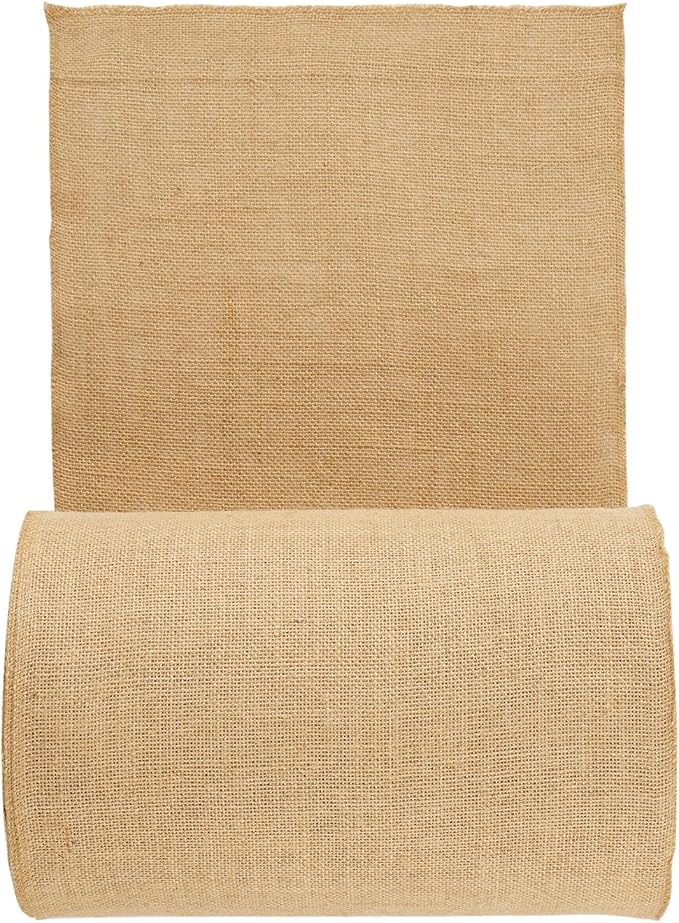 VEVOR Burlap Fabric Roll 14” x 150 ft &amp 45 x 45 High Density Wide Natural Burlap Fabric Rolls Jute Fabric Burlap Tree Wrap Roll for Decor Crafts Wedding Gardening Plant &amp Tree Winter Co