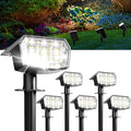 GIGALUMI Solar Spot Lights Outdoor Waterproof 6 Pack Cool White IP65 63 LED 3 Lighting Modes Spotlights for Yard Garden House Garage Pathway