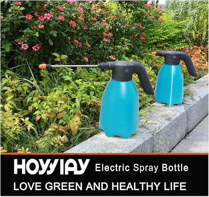 ES2-PRO Electric Spray Bottle 2L/0.5Gallon Plant MisterSpray About 30 Gallons On a Single ChargeRechargeable Battery Powered SprayerAutomatic Watering CanPump Sprayer for Indoor Plants (Blue)