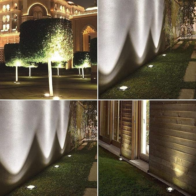 4pcs LED Landscape Spotlights - IP67 Waterproof Outdoor Floodlights for Garden &amp Yard - Recessed Lighting CE ROHS FCC Certified 5W (DC12V Blue &amp DC24V White)