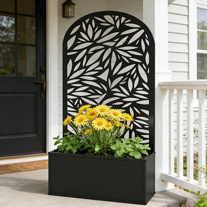 Arched Garden Planter Box Decorative Curved Raised Bed for Landscape Beauty - Versatile Focal Point for Flowers or Herbs Elevates Patio Deck or Front Yard with a Generous Flowing Design