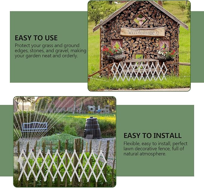 SUPVOX Wooden Retractable Plant Climbing Fence Wall Panel Expandable Decorative Garden Trellis for Indoor and Outdoor Yard White Corrosion-Resistant Solid Wood Wall-Mounted Vine