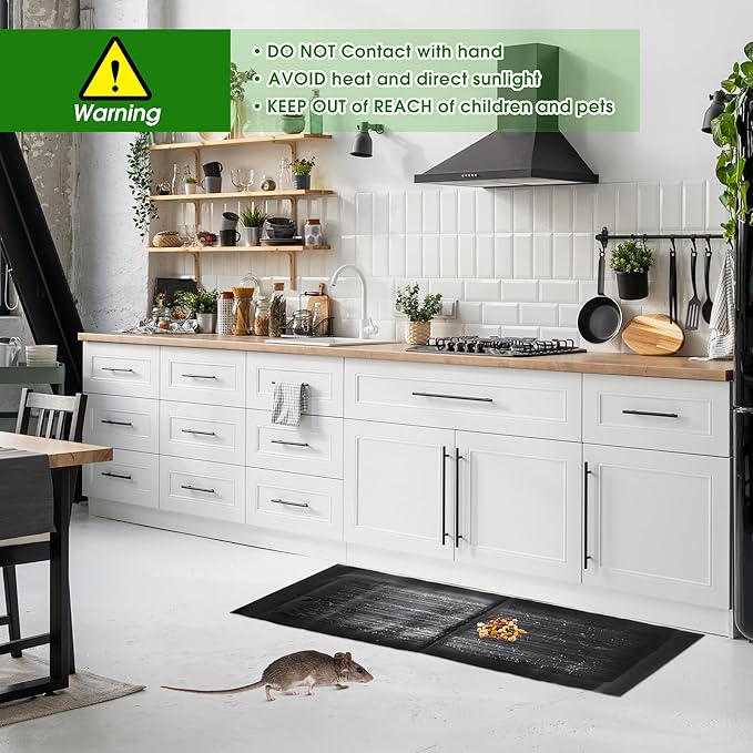 24 Pack 47 x 11 Mouse Glue Traps Large Super Sticky Rat Glue Traps Anti Slip and Pet Friendly Peanut Scented Mice Sticky Board That Work for Home Indoor Outdoor Restaurant Kitchen Office