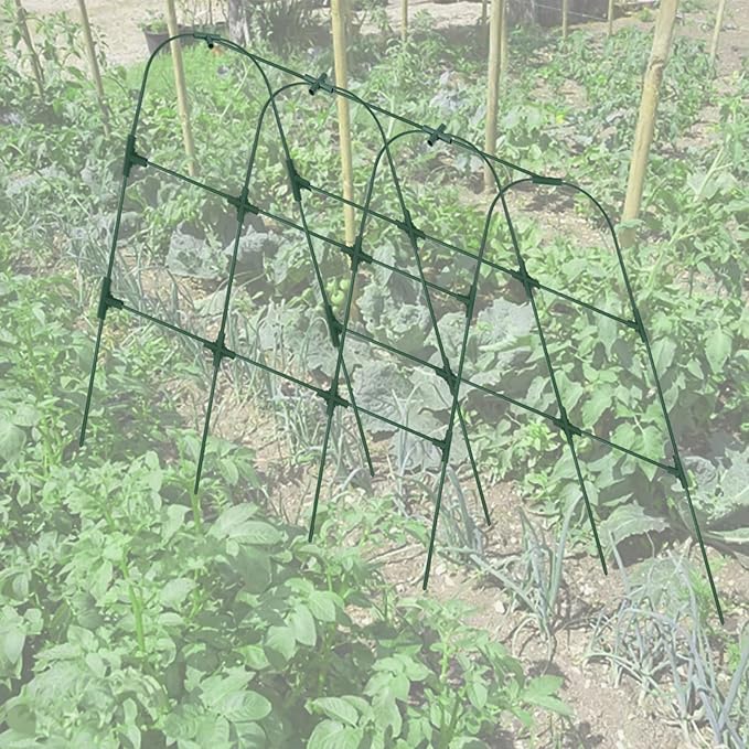 Garden Trellis Support for Raised Beds with U Shape Frame Plastic Coated Steel Construction for Climbing Vegetables and Flowers