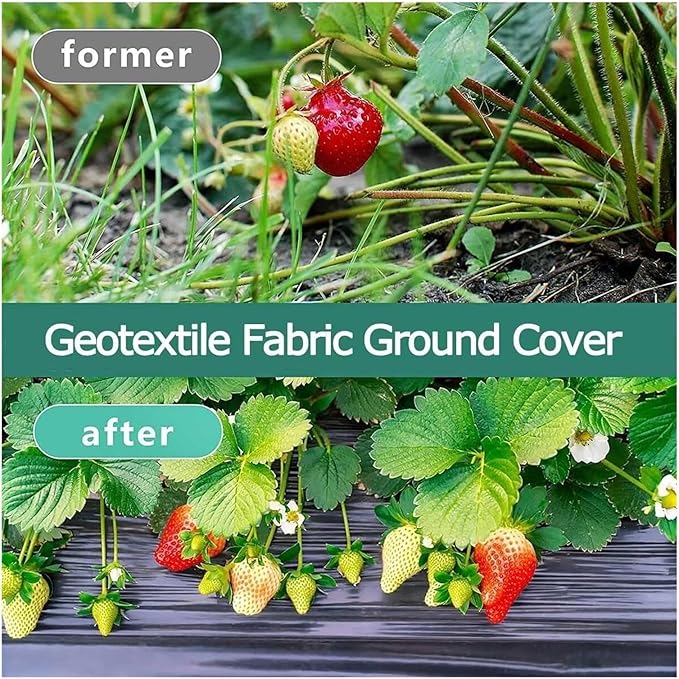 Driveway Fabric Weed Barrier Landscape Fabric Weed Control Film Garden Ground Cover Landscape Fabric for Gardening Farming(1.22x6m/4x20ft)