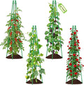 4 Pack 64 Tall Adjustable Obelisk Garden Trellis for Climbing Plants Rust-Proof Pe Coated Metal Plant Trellis Support for Raised Beds Potted Vines Cucumbers Tomatoes Indoor Outdoor Use (4 Pack)
