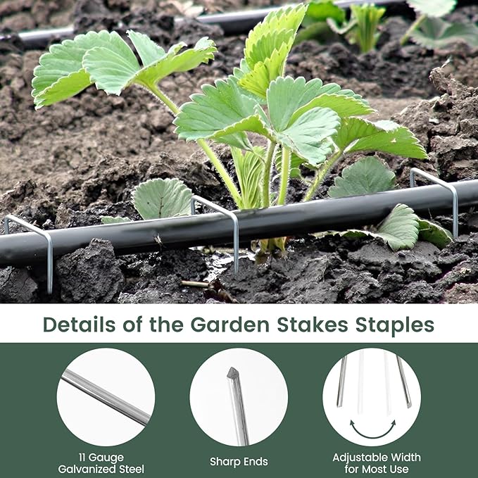 50 Pack 6 Inch Landscape Staples Galvanized Landscape Fabric Staples Anti-Rust Garden Stakes Landscaping Staples for Weed Fabric BarrierGround Cover Festival DecorationsFence