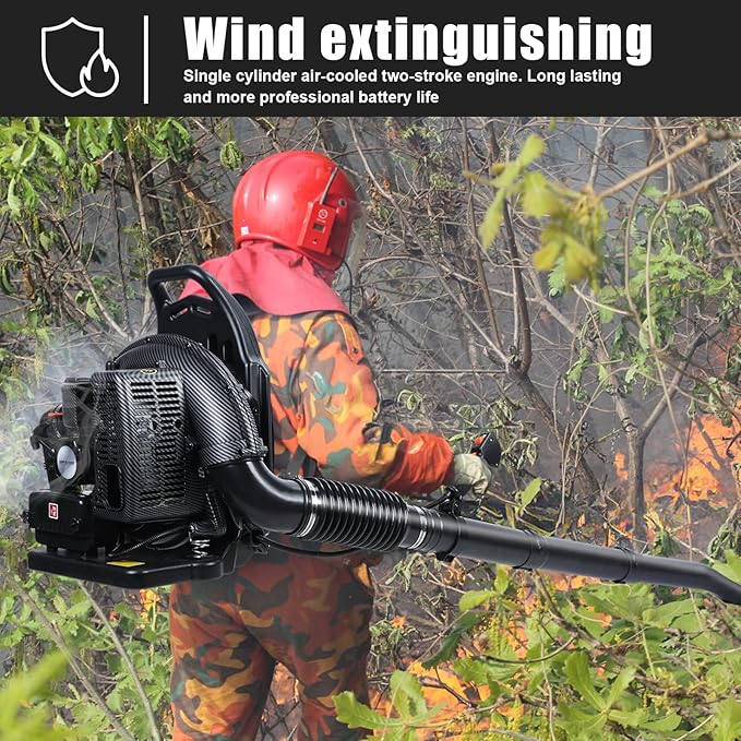 Backpack Leaf Blower 63CC 665 CFM 3HP 2-Stroke Engine Gas Leaf Blower High Strength Gas Powered Snow Blower Dust Blower for Outdoor from USA Fast Arrival (EB650-Black)