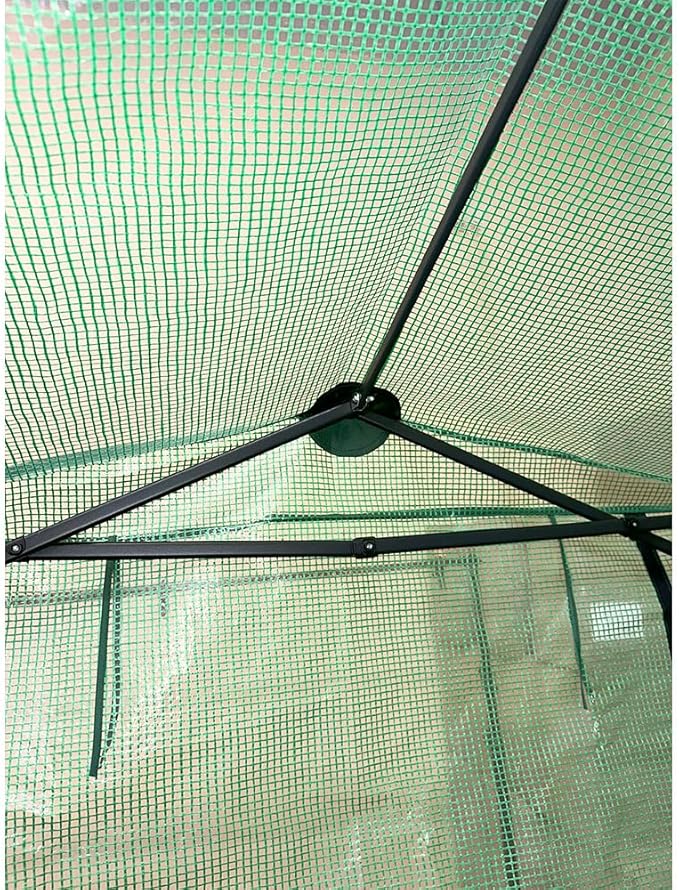 Garden Winds Custom Fit Replacement Cover Compatible with The Crown Shades GHPE48GR00 8’ x 6’ Portable Walk in Instant Pop Up Greenhouse Zipper Entry Doors Mesh Side Windows - PE Fabric - Green
