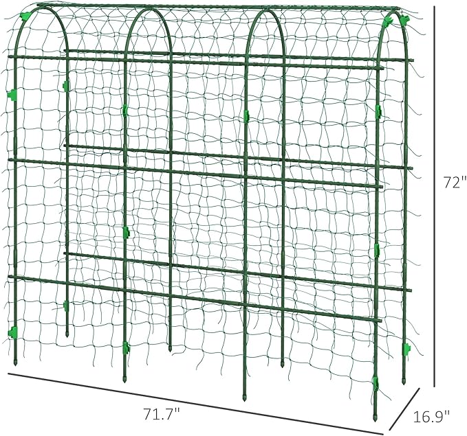 Arch TrellisA Frame Metal Garden Trellisfor Climbing Plants Outdoorwith Climbing Net
