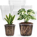 20 Pack 8/6/5/4/3.5 Inch Reinforced Large Clear Nursery Pots with Drainage Hole Transparent Variety Pack Plastic Plant Pot for Vegetable Propagation Root Cutting Seed Starting