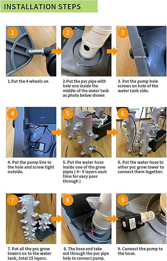 Hydroponic Growing Kit Hydroponics Growing System for Indoor HerbsFruits and Vegetables - Aeroponic Tower AdapterFlower &amp VegetablesSeeding Bed &amp Net Pots
