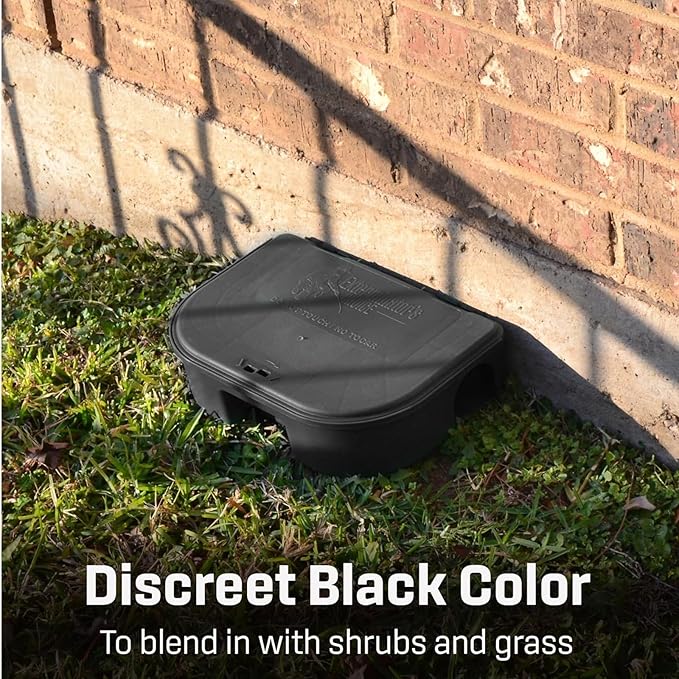 Exterminators Choice Mouse Bait Station Kit - Heavy-Duty Indoor &amp Outdoor Use - Bait Stations for Yard - Secure Key-Lock Design - Pack of 6 1 Key Black 4.75in x 3.5in x 1.25in
