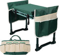 Garden Kneeler &amp Seat Bench - Foldable Stool with EVA Foam Pad + Extra Soft Wider Cushion 2 Free Tool Pouches &amp Large Tool Bag for Gardeners