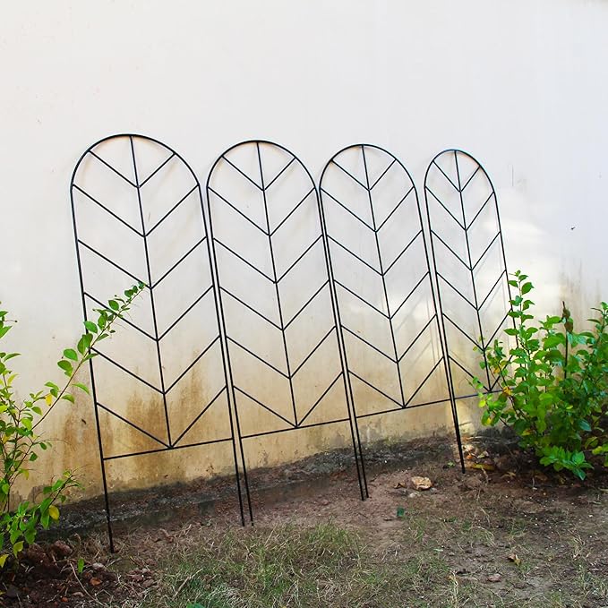 2 Pack Trellis for Climbing Plants Outdoor 45 H x 15.9 W Garden Trellis Plant Trellis for Climbing Rose Vegetable Flower Lawn Backyard Black Metal Trellis