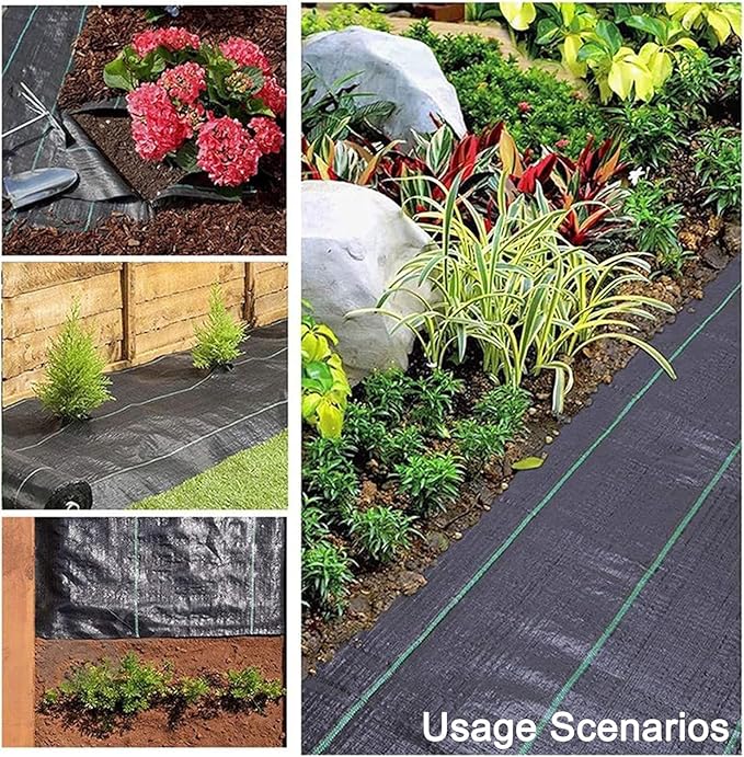 70g/2.46oz Driveway Fabric Heavy Duty Woven Landscape Fabric Garden Weed Barrier Fabric Weed Control Fabric Geotextile Fabric for Landscaping Ground Cover Weed Block Gardening Mat(2.0*10m)
