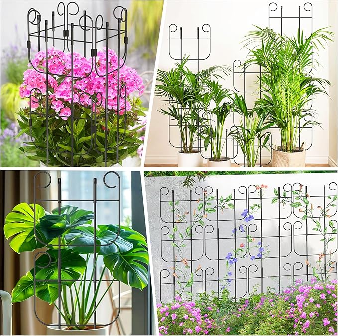 Garden Trellis for Climbing Plant Adjustable Height Tower Potted Cages for Flowers Fruits Vegetable Vines Indoor &amp Outdoor Rustproof Metal Pothos Plant Climbing Support