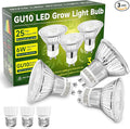 GU10 Grow Light Bulb Full Spectrum Plant Grow Lights Natural White 4000K Plant Light for Indoor Plants for Small Plant Pots 6W LED Grow Light Grow Lamp for Low Light Plants 3 Pack