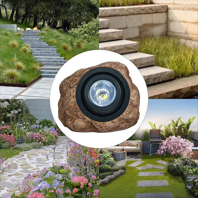 Solar Spotlight – Garden Stone LED Outdoor Spot LightSolar Powered Rock Lamp Warm Glow Illumination Weather-Resistant Build Easy Placement Eco-Friendly Energy Saving |Solar Lighting